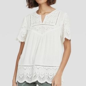 White Eyelet Lace Top